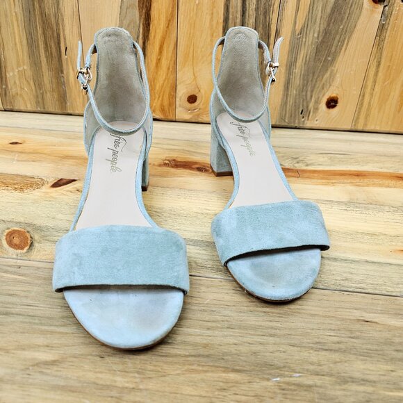 Free People Suede Pale Green "Marigold" Sandals - Size 39 - Picture 3 of 6